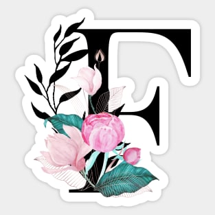 Floral Monogram F Sticker